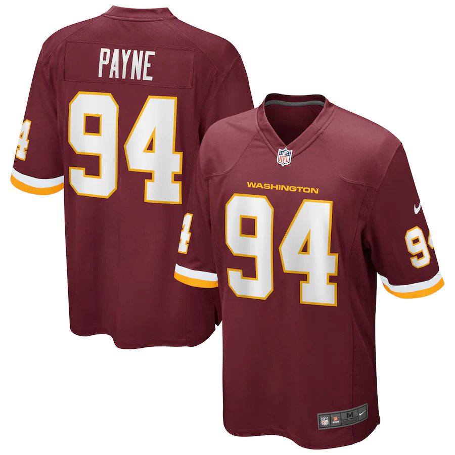 Men Washington Redskins #94 Daron Payne Nike Burgundy Game Player NFL Jersey->washington redskins->NFL Jersey